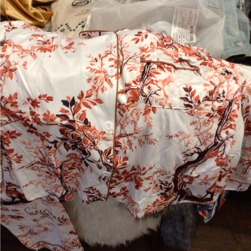 NEW ! jersey Women's Brown fox Patterned pajamas - Picture 5 of 9